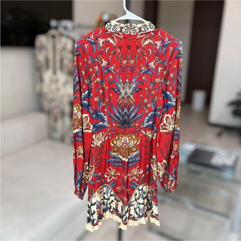 Farm Rio: Red Winter Breeze Lenzing Viscose Mini Dress - Picture 4 of 13